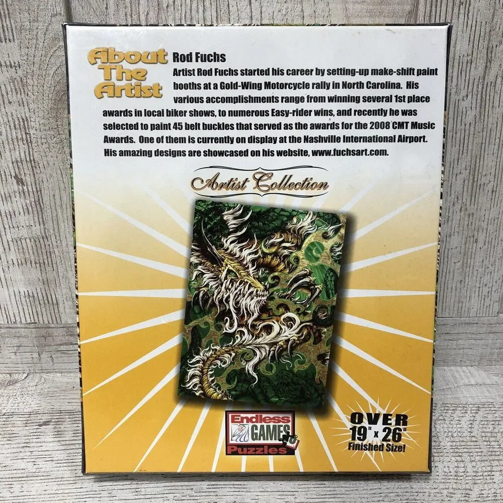 NIB Rod Fuchs Endless Games 1000 Piece Dragon Puzzle 2009 19
